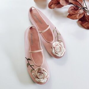 NEW Jeffrey Campbell Swan Flower Mesh Flats Pink